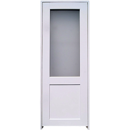 Блок дверной остеклённый с замком и петлями в комплекте Акваплюс 70x200 см ПВХ