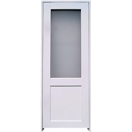 Блок дверной остеклённый с замком и петлями в комплекте Акваплюс 80x200 см ПВХ