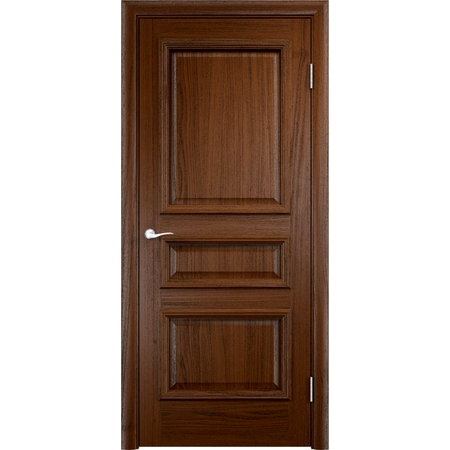Дверь межкомнатная глухая Мадрид 60x200 см, шпон, цвет дуб тёмный, с фурнитурой