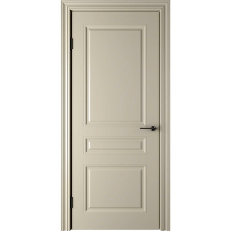 Дверь межкомнатная глухая с замком и петлями в комплекте Стелла 80x200 см эмаль цвет слоновая кость