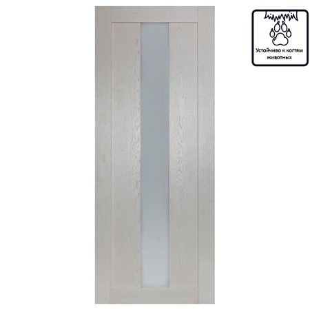 Дверь межкомнатная остеклённая Фортуна 60x200 см, ПВХ, цвет белый дуб
