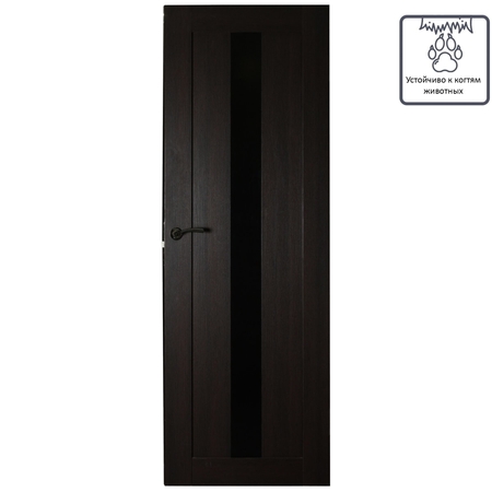 Дверь межкомнатная остеклённая Фортуна 90x200 см, ПВХ, цвет венге