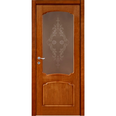 Дверь межкомнатная остеклённая Helly 60x200 см, шпон, цвет тонированный дуб