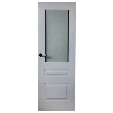 Дверь межкомнатная остеклённая Роялти 70x200 см цвет белый