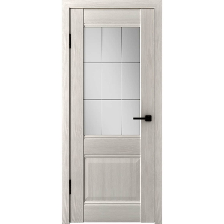 Дверь межкомнатная остеклённая с замком и петлями в комплекте Классик 2 80x200 см ПВХ цвет белёный дуб