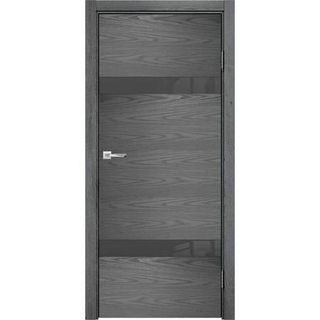 Дверь межкомнатная остеклённая с замком в комплекте Триумф 200x60 см ПВХ цвет серый