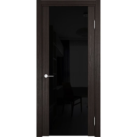 Дверь межкомнатная остеклённая Сан-Ремо 70x200 см цвет дуб шоколадный
