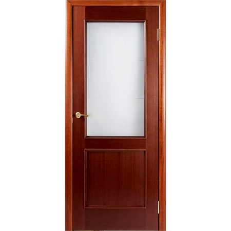 Дверь межкомнатная остеклённая шпонированное Этерно 90x200 см цвет итальянский орех