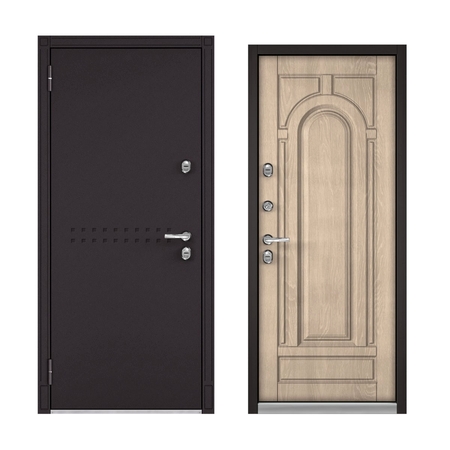 Дверь входная металлическая Бульдорс Termo New, 880х2050 мм, левая, цвет дуб крем