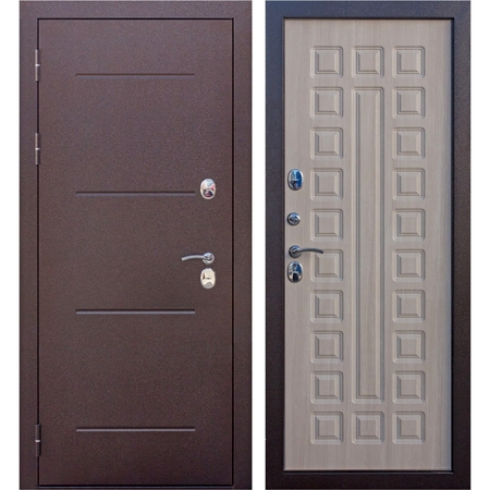 Дверь входная металлическая Isoterma 1 см, 960 мм, левая, цвет антик лиственница мокко