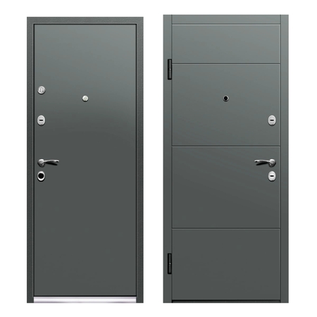 Дверь входная металлическая покрытие эмаль Аляска 870 мм правая, цвет серый