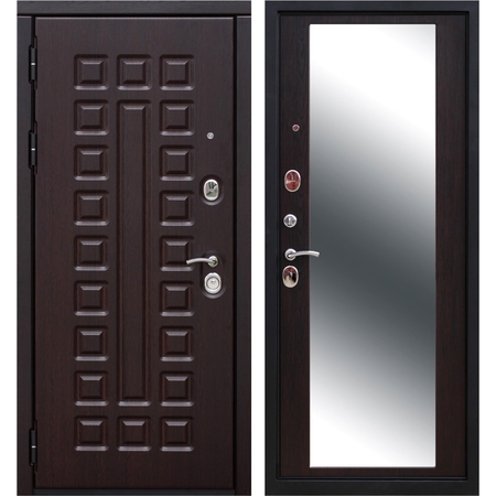 Дверь входная металлическая Сенатор 12 см, 860 мм, левая, цвет зеркало венге