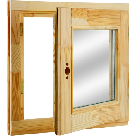Окно деревянное 46х47 см, однокамерный