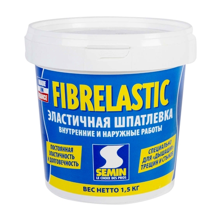 Шпаклёвка эластичная Semin Fiberlastic, 1.5 кг