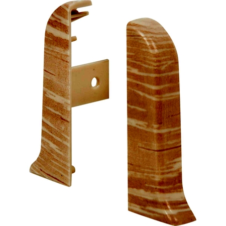 Заглушка для плинтуса левая и правая «Дуб Алмере», высота 56 мм, 2 шт